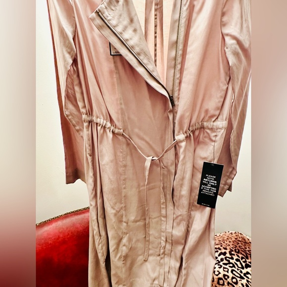 BCBGMAXAZRIA Jourdyn Hazelnut Zip-Up Tie-Waist Shirtdress, Relaxed Fit, XXS, NWT - Picture 9 of 9